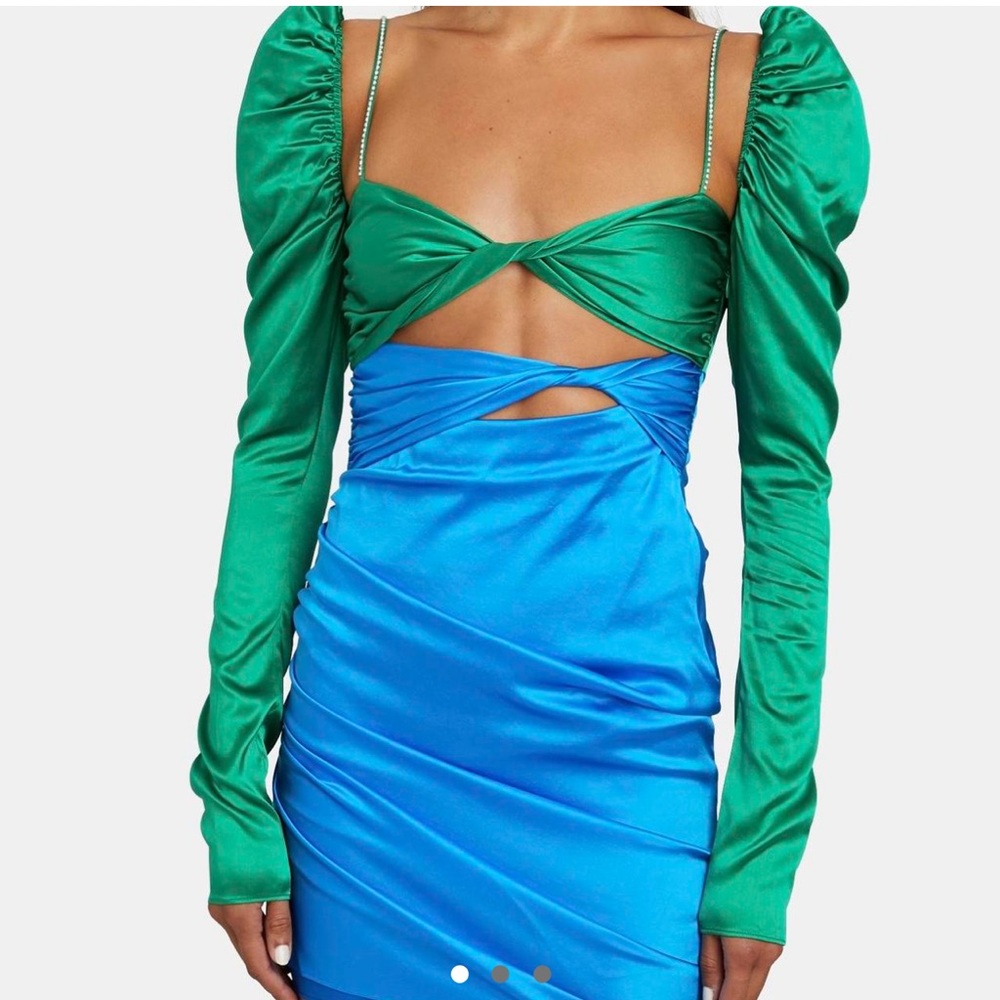 The bar blue and green mini dress